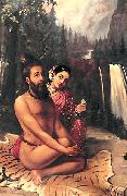 Raja Ravi Varma Vishwamitra and Menaka Spain oil painting artist